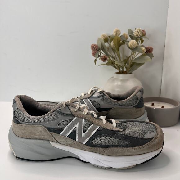 New Balance 990v6 Lace Up Running Sneakers Castlerock 990GL6 Men\'s 12E